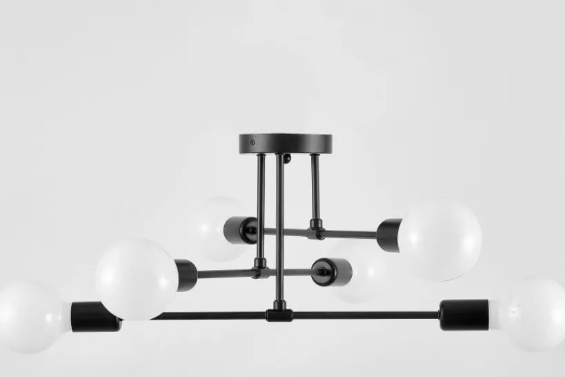Arrediorg LAMPADA DA SOFFITTO MODERNA NERA NOVA W6