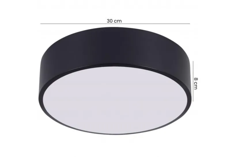 Arrediorg LAMPADA DA SOFFITTO MODERNA NERA ORBO D30