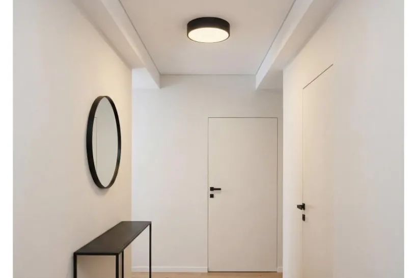 Arrediorg LAMPADA DA SOFFITTO MODERNA NERA ORBO D30