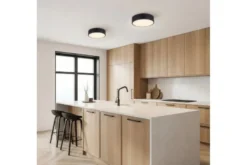 Arrediorg LAMPADA DA SOFFITTO MODERNA NERA ORBO D30