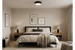 Arrediorg LAMPADA DA SOFFITTO MODERNA NERA ORBO D30
