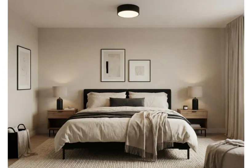 Arrediorg LAMPADA DA SOFFITTO MODERNA NERA ORBO D30