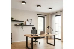 Arrediorg LAMPADA DA SOFFITTO MODERNA NERA ORBO D23