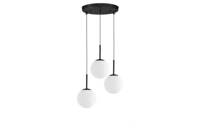 Arrediorg Lampada da soffitto moderna tre sfere struttura nera FREDICA W3