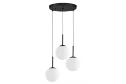Arrediorg Lampada da soffitto moderna tre sfere struttura nera FREDICA W3