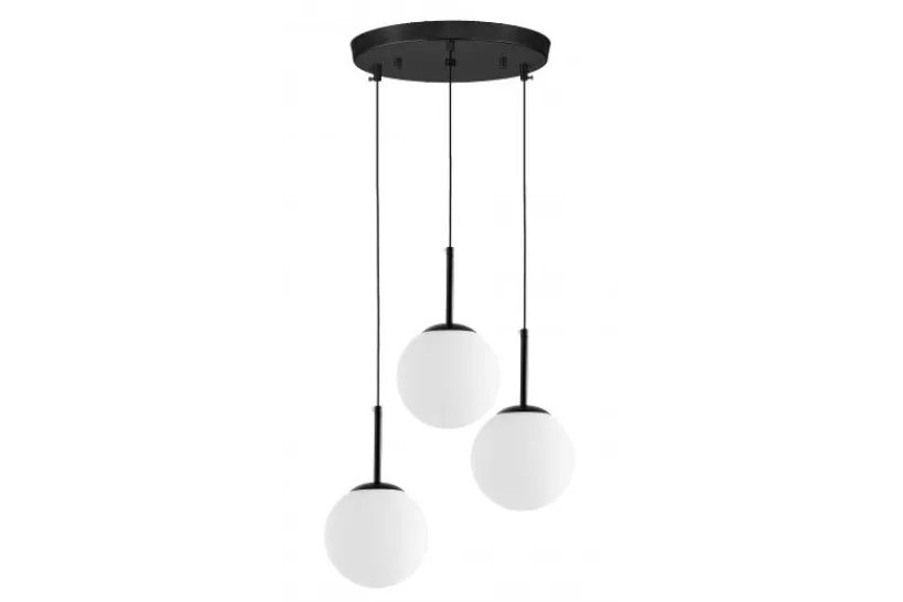 Arrediorg Lampada da soffitto moderna tre sfere struttura nera FREDICA W3