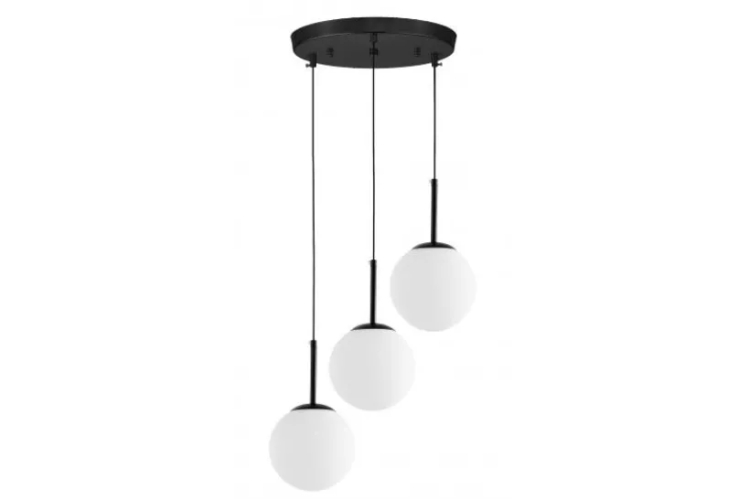 Arrediorg Lampada da soffitto moderna tre sfere struttura nera FREDICA W3