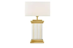 Arrediorg Lampada da tavolo comodino glamour DAVOS Bianco