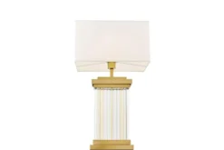 Arrediorg Lampada da tavolo comodino glamour DAVOS Bianco