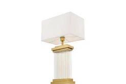 Arrediorg Lampada da tavolo comodino glamour DAVOS Bianco