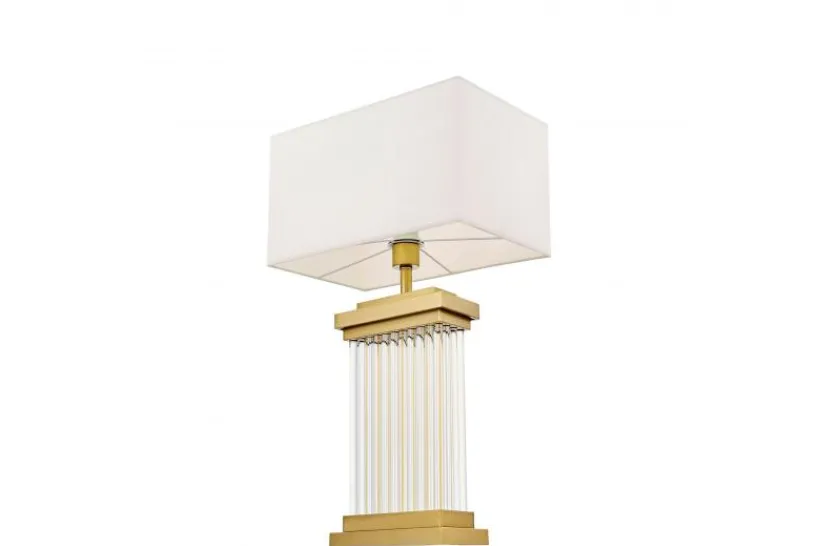 Arrediorg Lampada da tavolo comodino glamour DAVOS Bianco