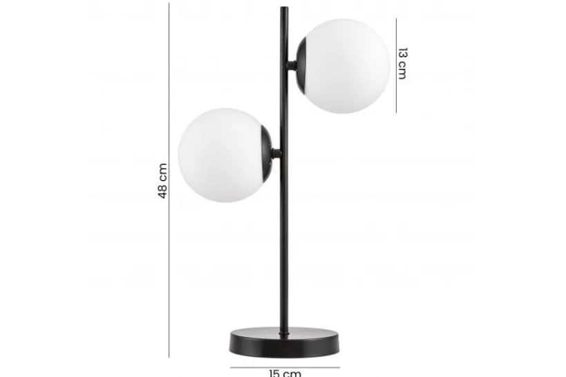 Arrediorg LAMPADA DA TAVOLO MODERNA NERA TESO W2