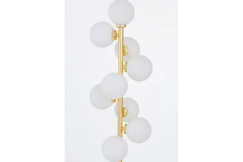 Arrediorg Lampada da terra con bocce bianche oro PETRICA W9