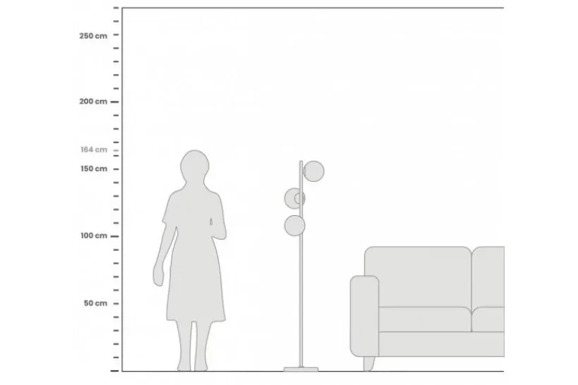Arrediorg Lampada da terra di design moderno FREDICA W3 Ottone