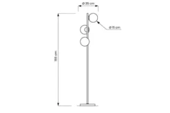Arrediorg Lampada da terra di design moderno FREDICA W3 Ottone