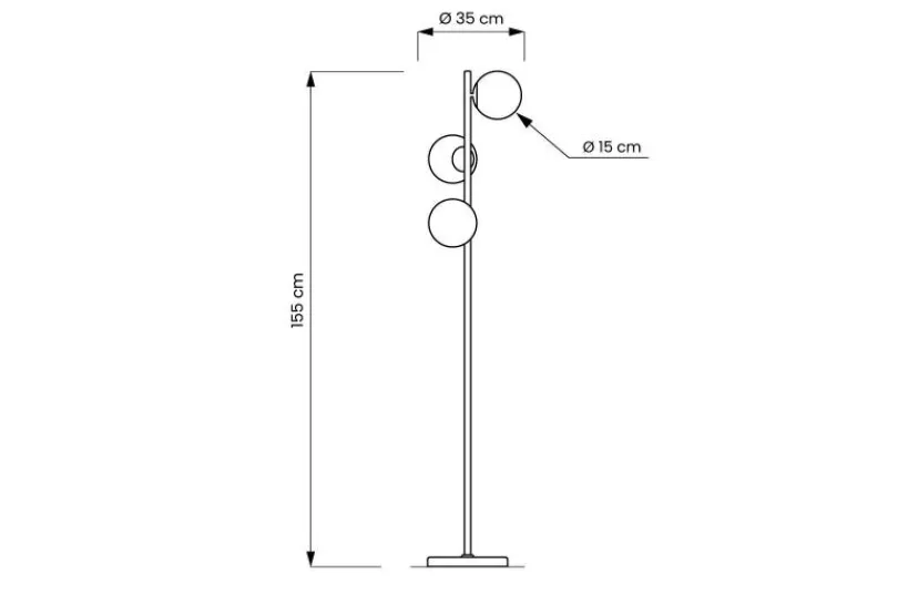Arrediorg Lampada da terra di design moderno FREDICA W3 Ottone