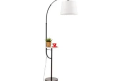 Arrediorg LAMPADA DA TERRA IN BIANCO E MADEO