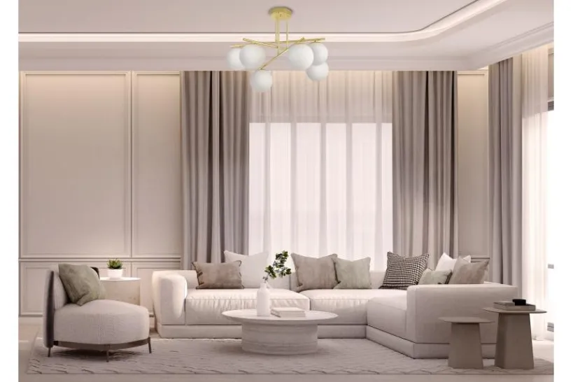 Arrediorg LAMPADA MODERNA DA SOFFITTO CLASSIC ORO LEDO W6