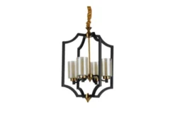 Arrediorg Lampadari gabbia di metallo e ottone VIGATTO W4