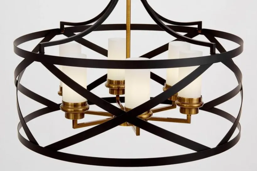 Arrediorg Lampadario a gabbia e ottone vintage ASTILA W6