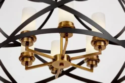 Arrediorg Lampadario a gabbia e ottone vintage ASTILA W6