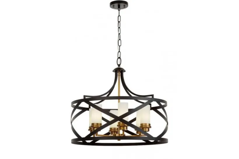Arrediorg Lampadario a gabbia e ottone vintage ASTILA W6