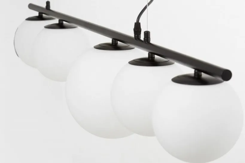 Arrediorg Lampadario a palle e metallo nero BARISTICA W5