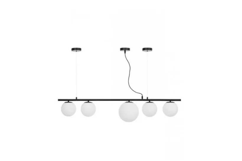 Arrediorg Lampadario a palle e metallo nero BARISTICA W5