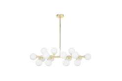 Arrediorg Lampadario a sfera con asta dorata PETRICA W16