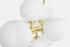 Arrediorg Lampadario a sfera con asta dorata PETRICA W16
