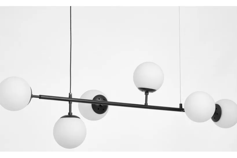 Arrediorg Lampadario a sfera in vetro bianco CEREDO W6