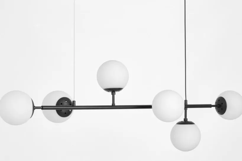 Arrediorg Lampadario a sfera in vetro bianco CEREDO W6
