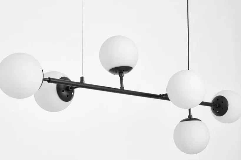 Arrediorg Lampadario a sfera in vetro bianco CEREDO W6