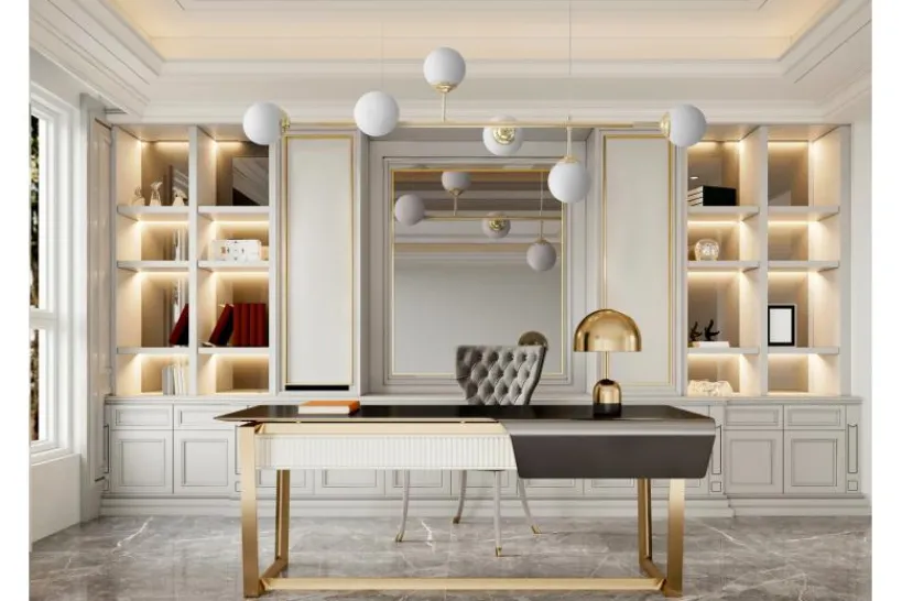 Arrediorg Lampadario a sfera oro con 2 attacchi a soffitto FINO W6