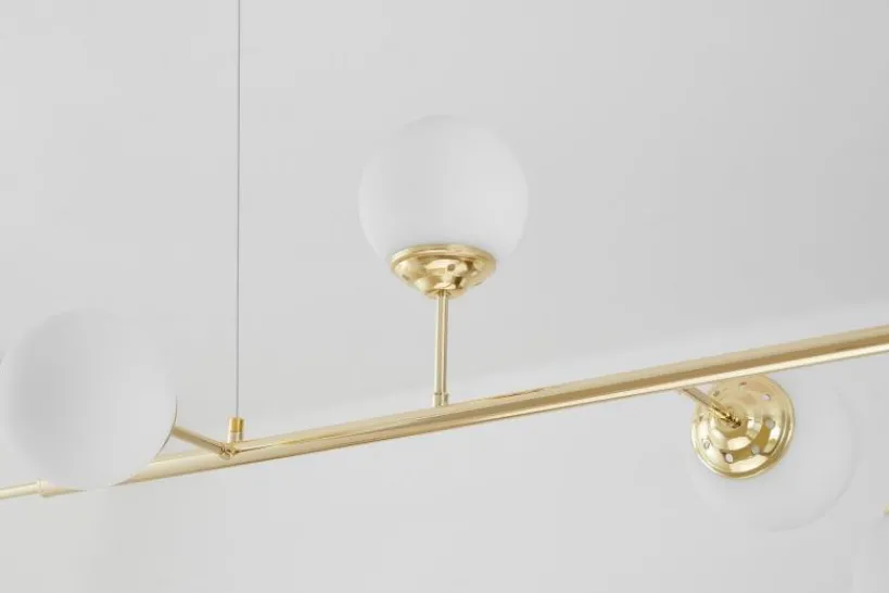 Arrediorg Lampadario a sfera oro con 2 attacchi a soffitto FINO W6