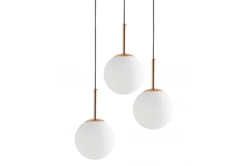Arrediorg Lampadario a sospensione a sfera 3 punti luce oro caldo FREDICA W3