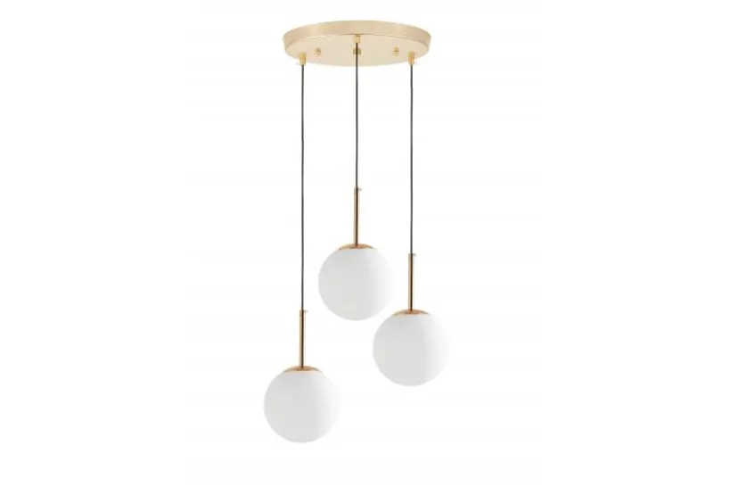 Arrediorg Lampadario a sospensione a sfera 3 punti luce oro caldo FREDICA W3