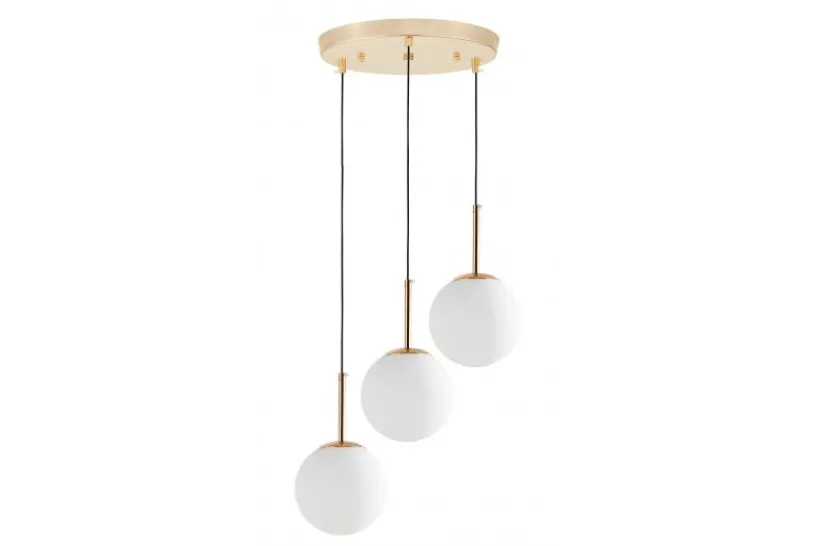 Arrediorg Lampadario a sospensione a sfera 3 punti luce oro caldo FREDICA W3