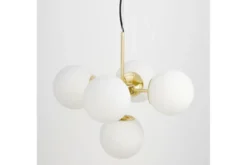 Arrediorg Lampadario a sospensione a sfera dorato 5 luci STELVIO W5