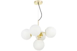 Arrediorg Lampadario a sospensione a sfera dorato 5 luci STELVIO W5