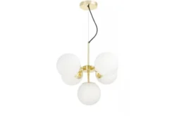 Arrediorg Lampadario a sospensione a sfera dorato 5 luci STELVIO W5