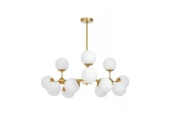 Arrediorg Lampadario a sospensione a sfere vetro bianco ZODIAK W12