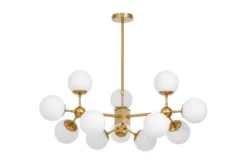 Arrediorg Lampadario a sospensione a sfere vetro bianco ZODIAK W12