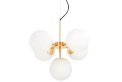 Arrediorg Lampadario a sospensione a sfera 5 luci oro caldo STELVIO W5