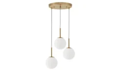 Arrediorg Lampadario a sospensione a tre sfere struttura ottone FREDICA W3