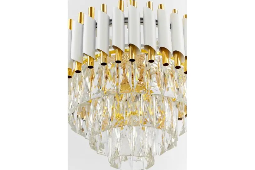 Arrediorg Lampadario a sospensione e oro con cristalli MAZINI D40