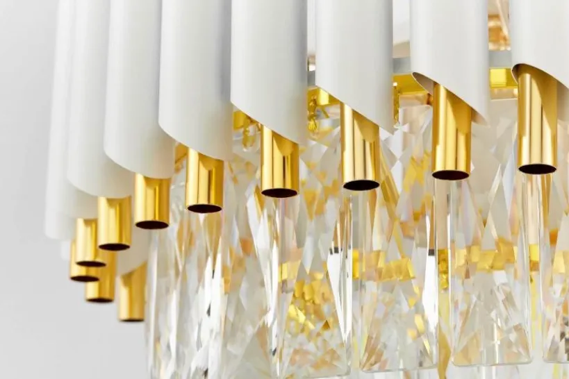 Arrediorg Lampadario a sospensione e oro con cristalli MAZINI D40