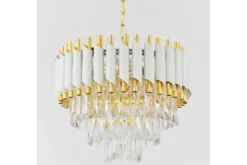Arrediorg Lampadario a sospensione e oro con cristalli MAZINI D40