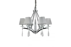 Arrediorg Lampadario a sospensione classico di metallo cromato e cristalli VALENTINA W6