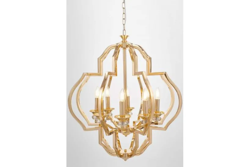 Arrediorg Lampadario a sospensione classico vintage CESARO W8 Oro